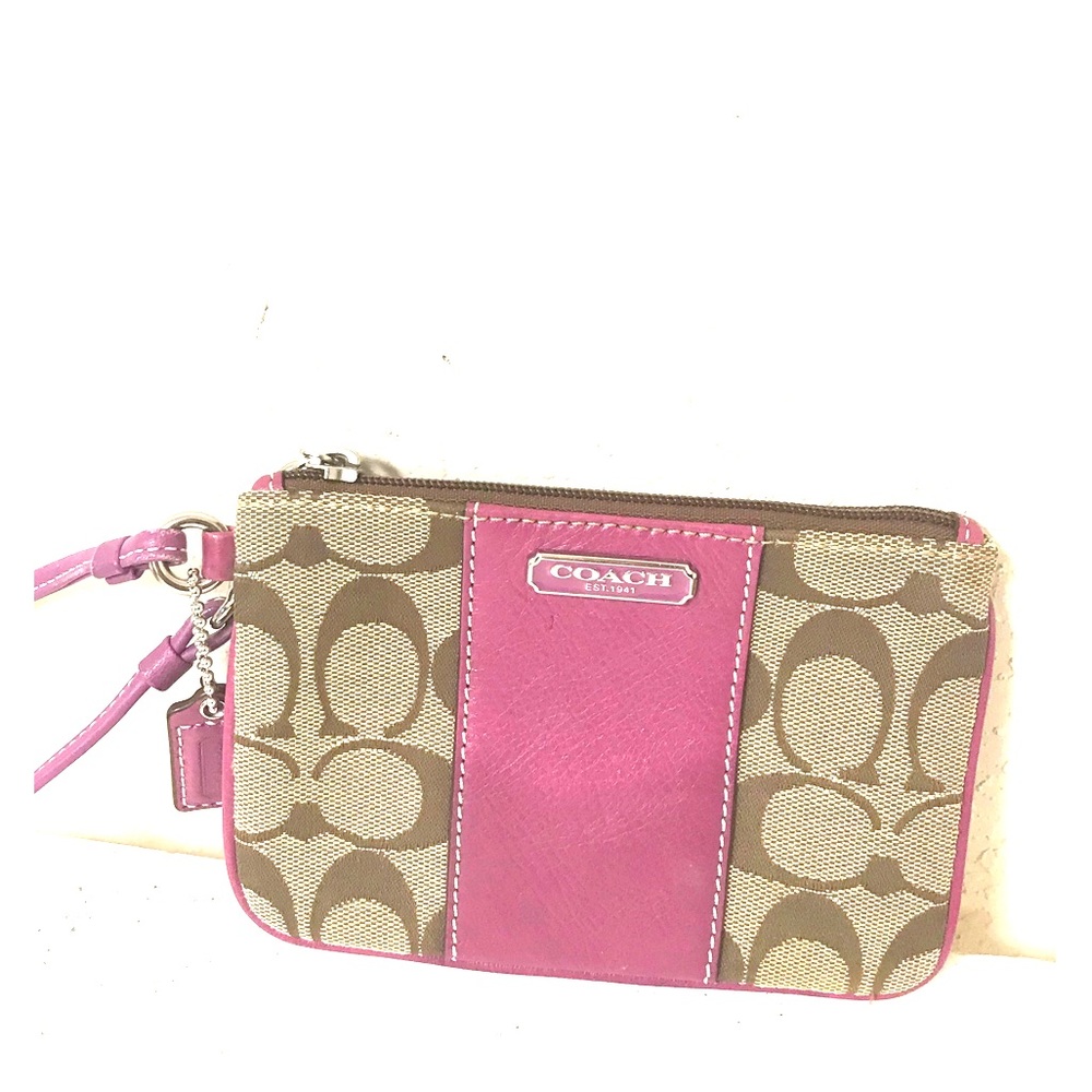 Purple Monogram Coach Wristlet